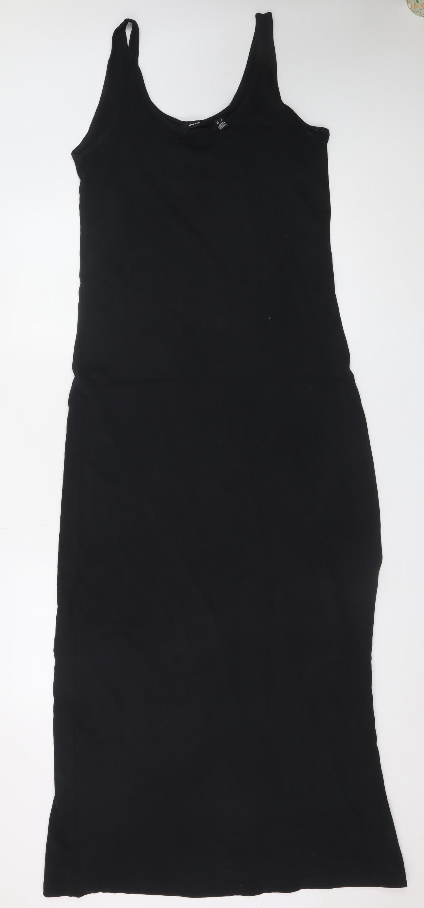 Vero Moda Women's Black Sleeveless Midi Slip Dress Size L