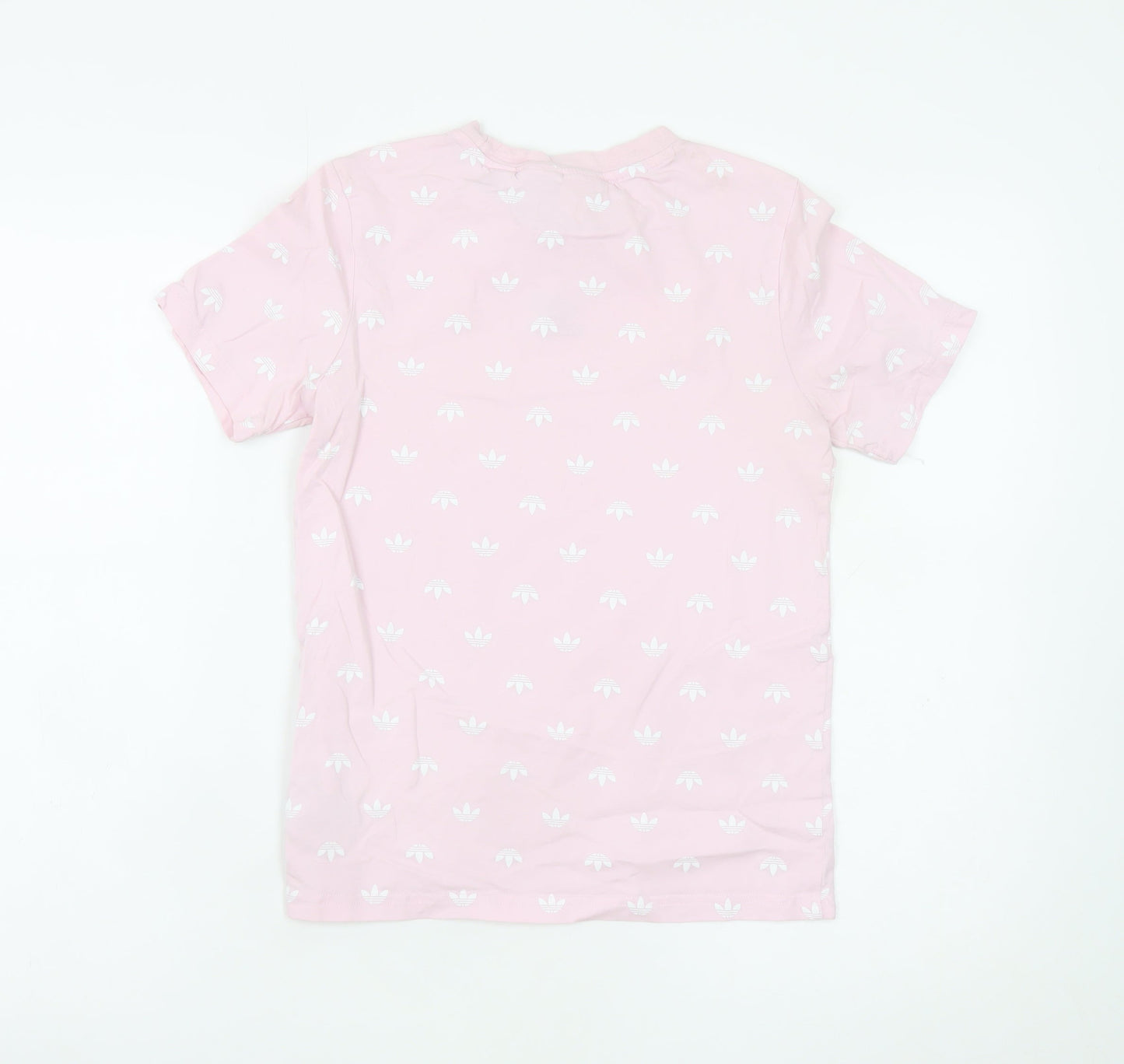 Adidas Girls Pink Logo T-Shirt 11-12 Years Cotton Short Sleeve Casual Top