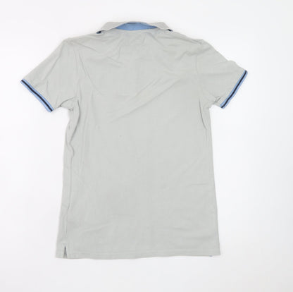 Ben Sherman Boys Grey Cotton Polo Shirt 12-13 Years Short Sleeve Logo