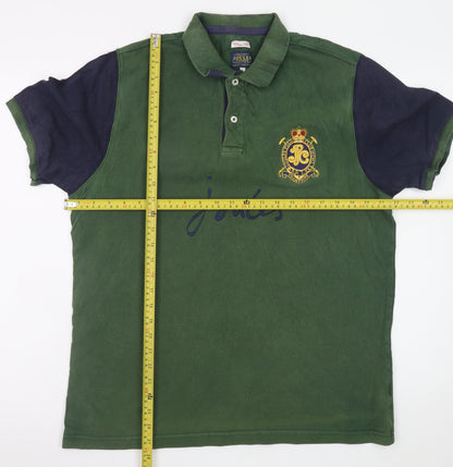 Joules Men's Green Polo Shirt Medium Classic Fit Embroidered Crest