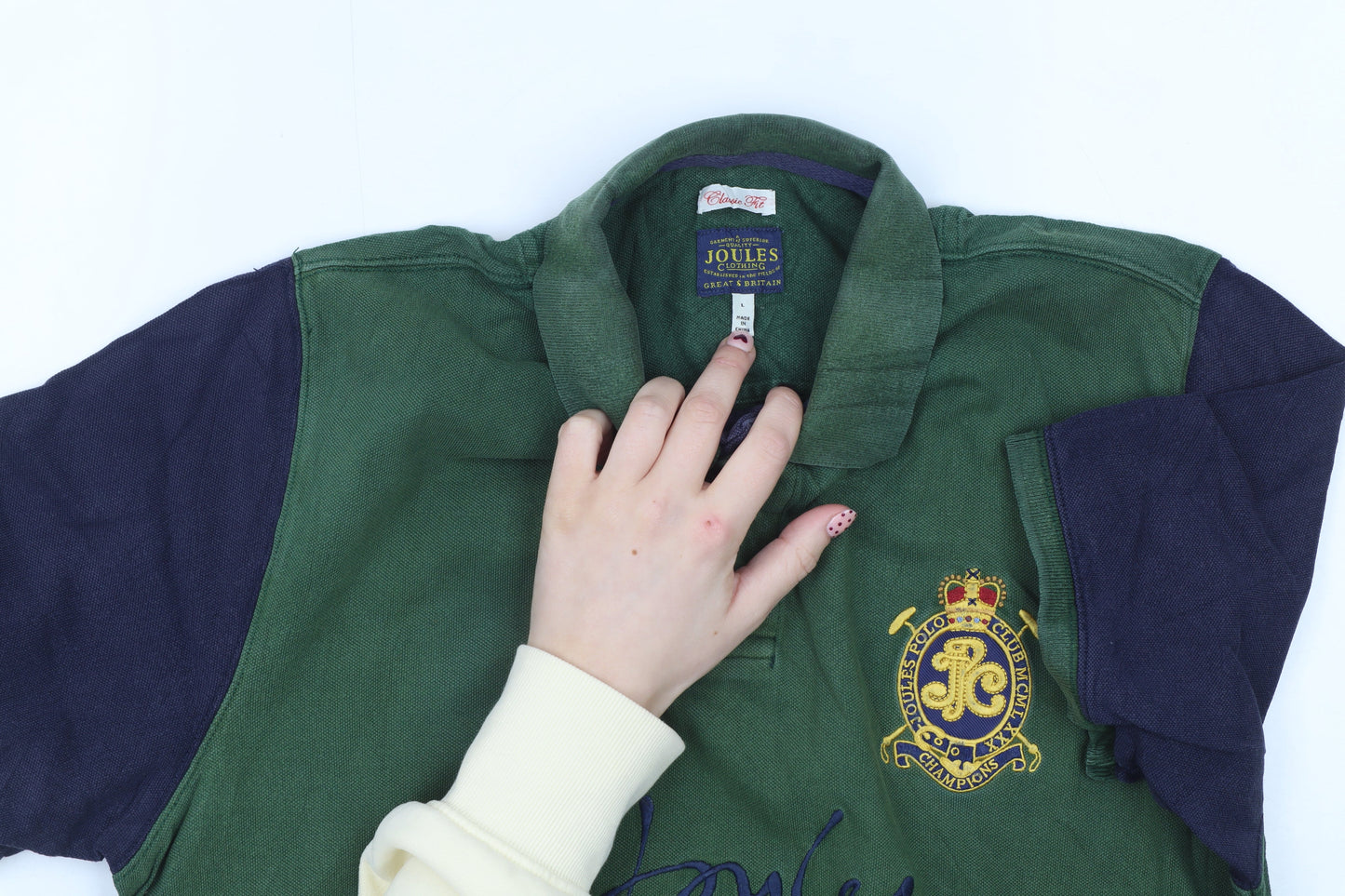 Joules Men's Green Polo Shirt Medium Classic Fit Embroidered Crest