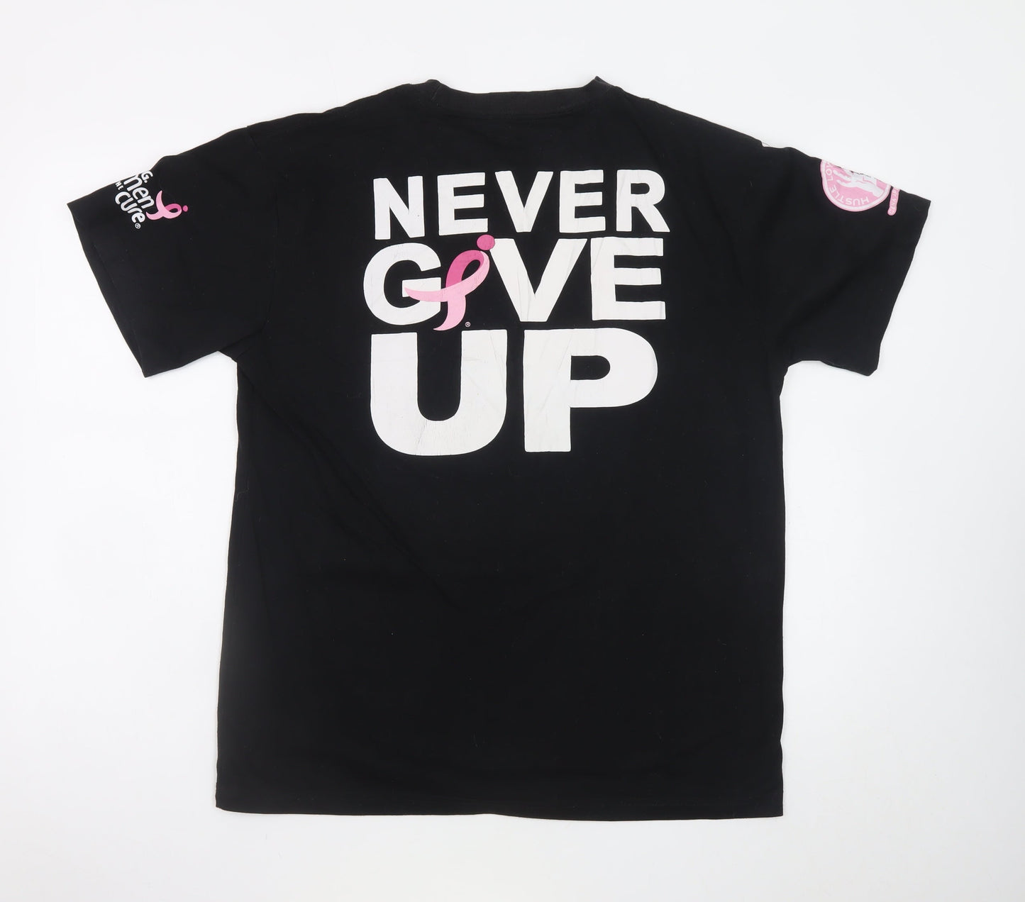 WWE Men's Black John Cena Rise Above Cancer Graphic T-Shirt Size L