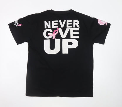 WWE Men's Black John Cena Rise Above Cancer Graphic T-Shirt Size L