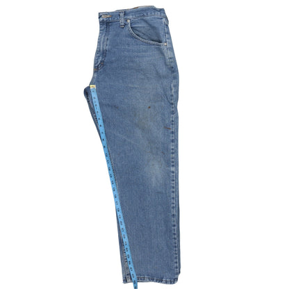 Wrangler Men Blue 36x30 Regular Fit Straight Denim Jeans