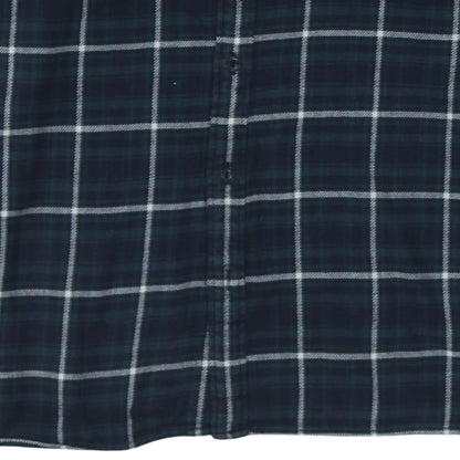 Levi's Men Blue Check Flannel Shirt XXL Long Sleeve Denim Collar