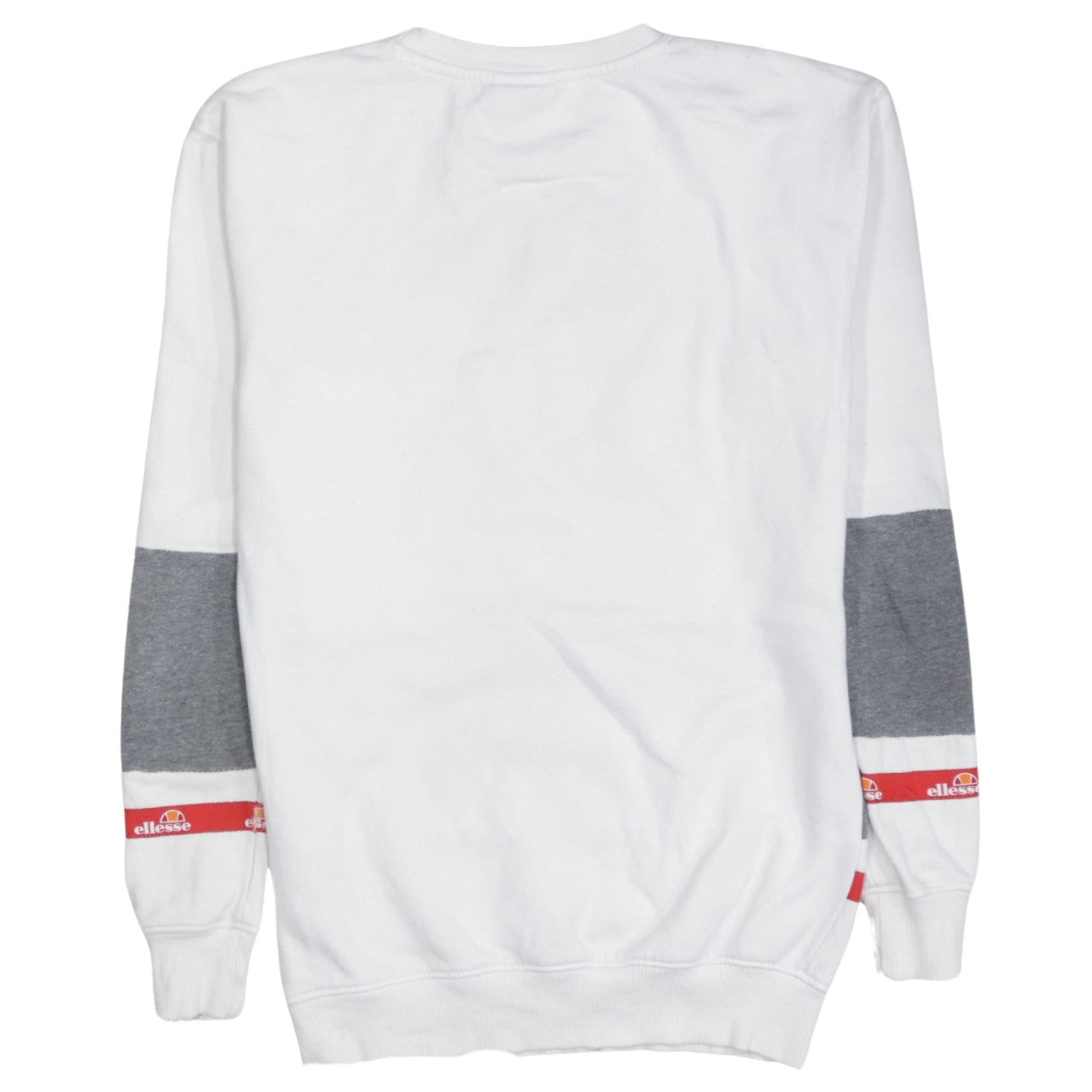 Ellesse Womens White Grey Logo Pullover Sweatshirt UK 4