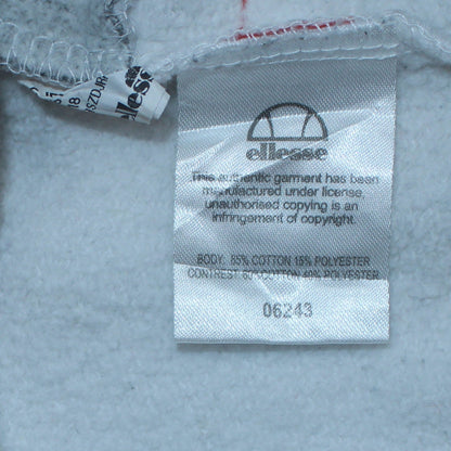 Ellesse Womens White Grey Logo Pullover Sweatshirt UK 4