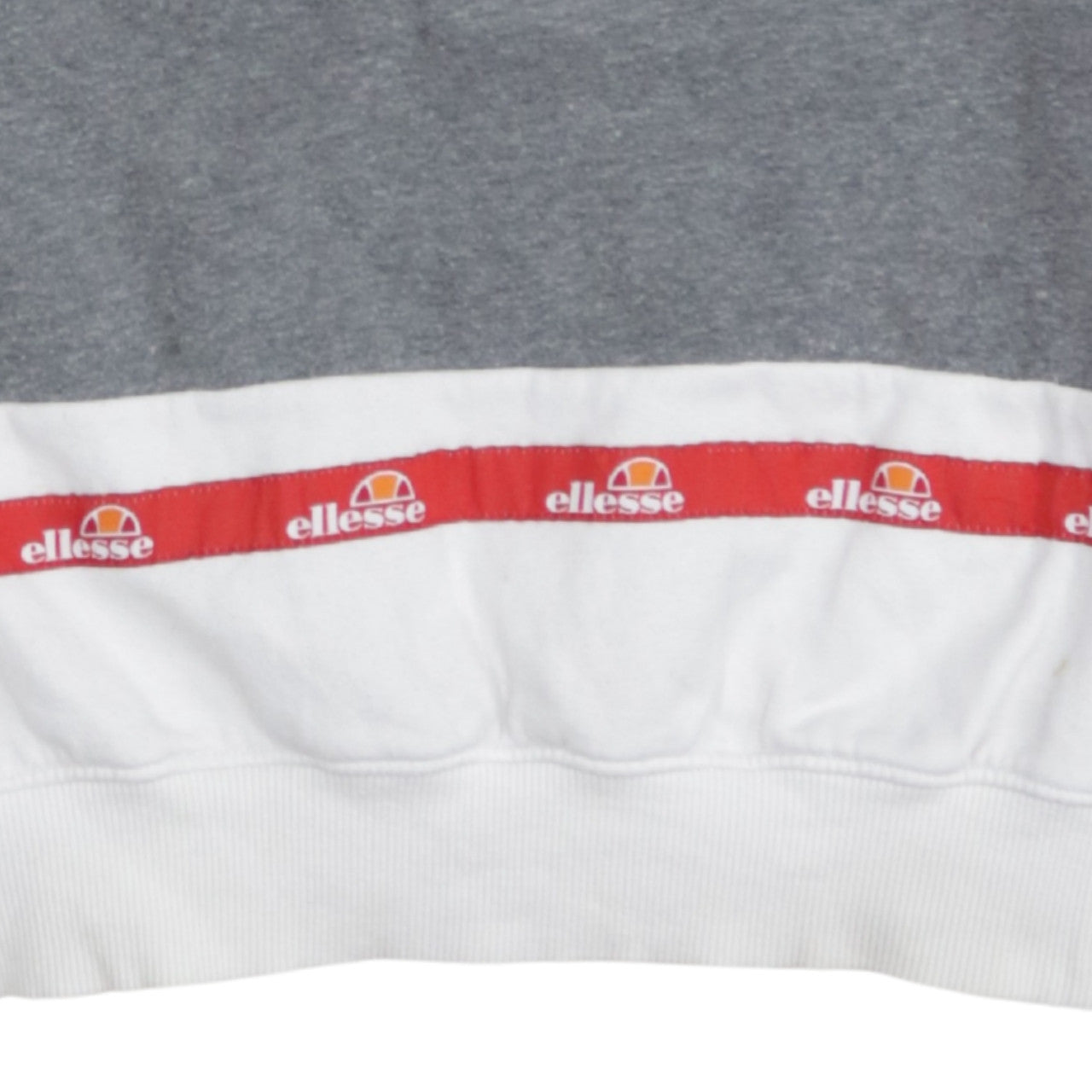 Ellesse Womens White Grey Logo Pullover Sweatshirt UK 4