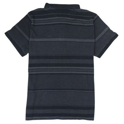 Nike Men's Black Striped Polo Shirt L Regular Fit