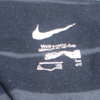 Nike Men's Black Striped Polo Shirt L Regular Fit