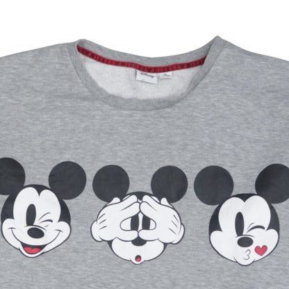 Disney Women's Grey Mickey Mouse Pullover Sweatshirt Size M