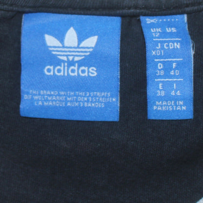 Adidas Women's Black Short Sleeve Crew Neck Cotton T-Shirt Size 12