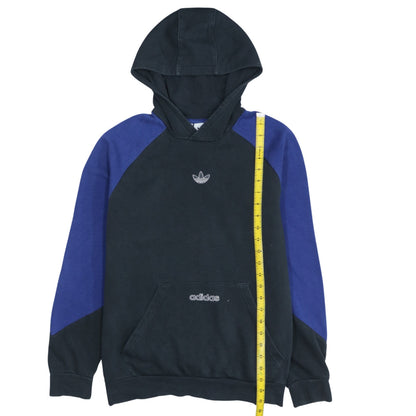Adidas Boys Black & Blue Pullover Hoodie 14-15 Years Cotton Logo Sportswear