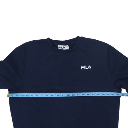 Fila Men's Blue Cotton Blend Crew Neck Pullover Sweatshirt L