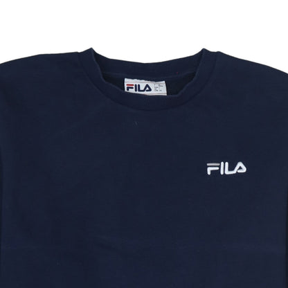 Fila Men's Blue Cotton Blend Crew Neck Pullover Sweatshirt L