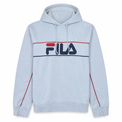 Fila Women Light Blue Pullover Hoodie XL Cotton Blend Logo