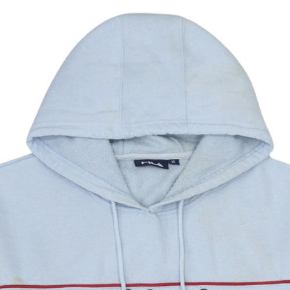 Fila Women Light Blue Pullover Hoodie XL Cotton Blend Logo