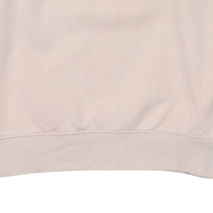Nike Women Beige Cotton Pullover Sweatshirt M Crew Neck Logo