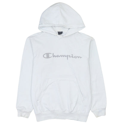 Champion Men's White Pullover Hoodie L Logo Sportswear