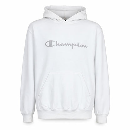 Champion Men's White Pullover Hoodie L Logo Sportswear