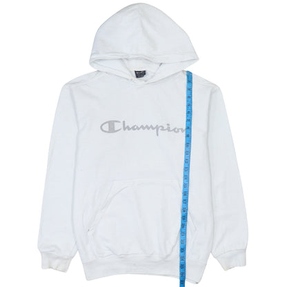 Champion Men's White Pullover Hoodie L Logo Sportswear