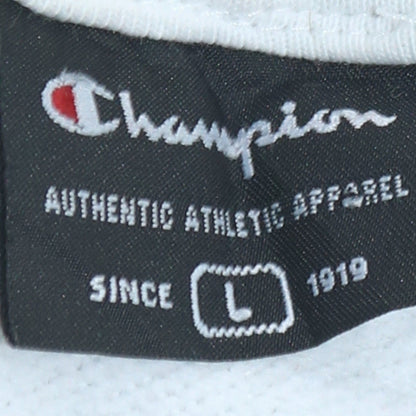 Champion Men's White Pullover Hoodie L Logo Sportswear