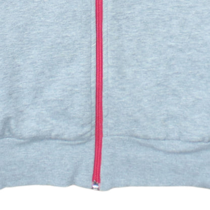 Adidas Women's Grey Full Zip Hoodie Size 12 with Pink Yellow Stripes
