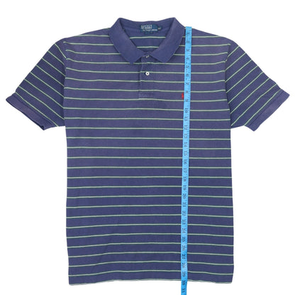 Ralph Lauren Men's Blue Striped Polo Shirt 2XL Classic Cotton