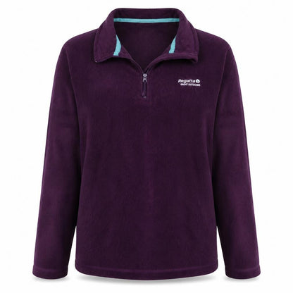 Regatta Womens Purple Fleece 1/4 Zip Pullover Sweatshirt UK 16