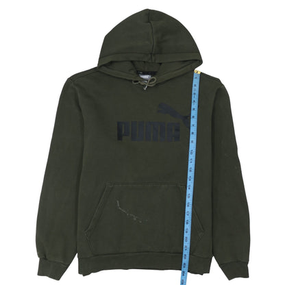 Puma Men's Green Pullover Hoodie M Logo Fleece Sweatshirt