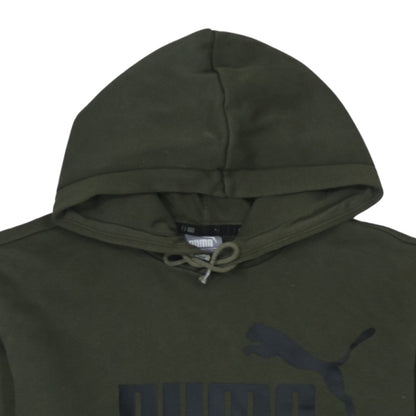 Puma Men's Green Pullover Hoodie M Logo Fleece Sweatshirt