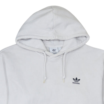 Adidas Men's White Pullover Hoodie L Fleece Logo Sweatshirt