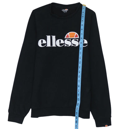 Ellesse Boys Black Sweatshirt Size 13-14 Years Cotton Blend Logo Jumper