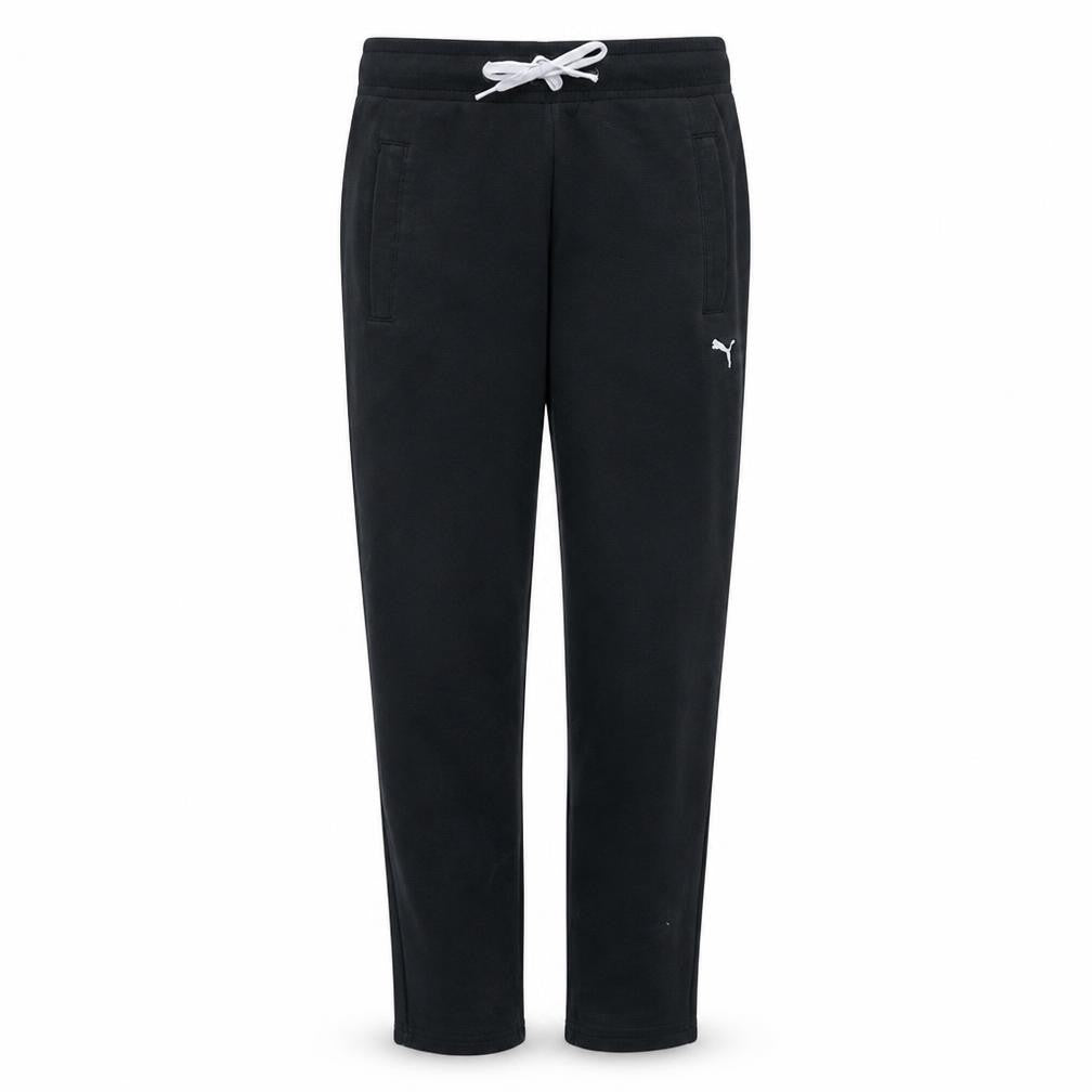 Front view of Puma women’s black jogger trousers, size UK 10, cotton blend activewear