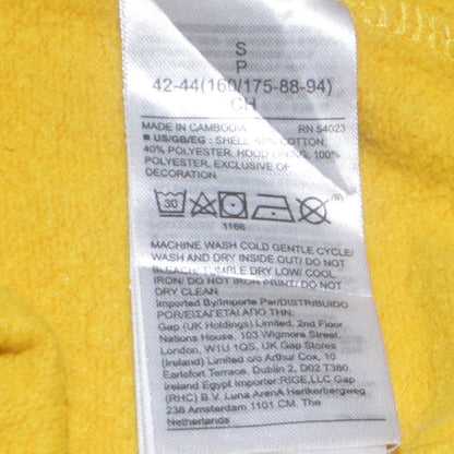 GAP Womens Yellow Pullover Hoodie Small Cotton Blend Logo Casual