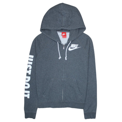 Nike Men's Grey Full Zip Hoodie M Sports Logo Just Do It