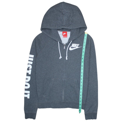 Nike Men's Grey Full Zip Hoodie M Sports Logo Just Do It