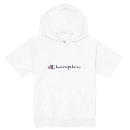 Champion Men's White Short Sleeve Hooded T-Shirt Size S