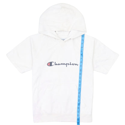 Champion Men's White Short Sleeve Hooded T-Shirt Size S