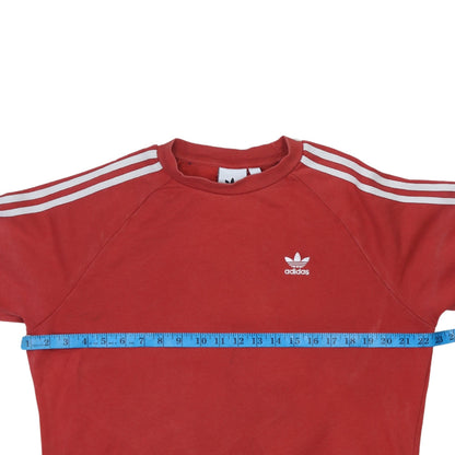 Adidas Men's Red Crew Neck Pullover Sweatshirt Small Regular Fit