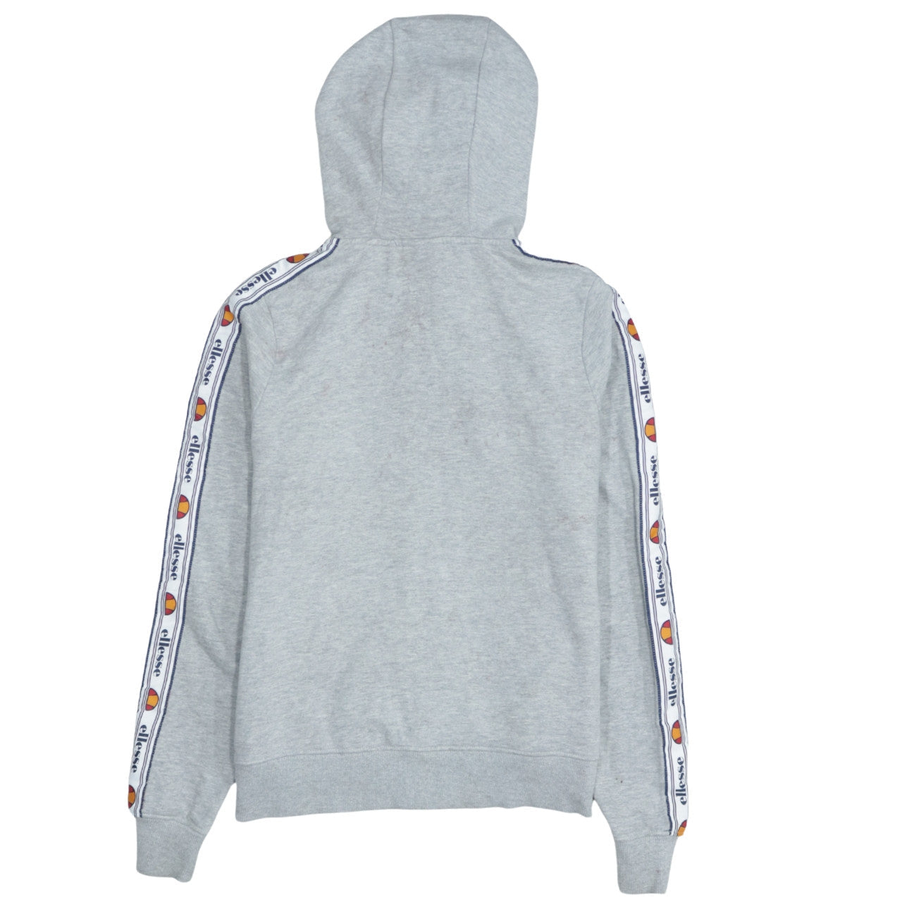 Ellesse Womens Grey Full Zip Hoodie UK 8 Logo Tape Hooded Sweatshirt