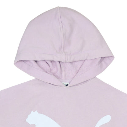 Puma Women's Pink Pullover Hoodie Size 14 Logo Print Sweatshirt