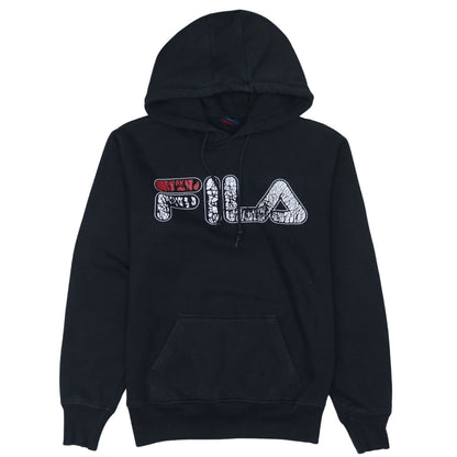 FILA Men's Black Small Pullover Hoodie Graphic Logo Sweatshirt