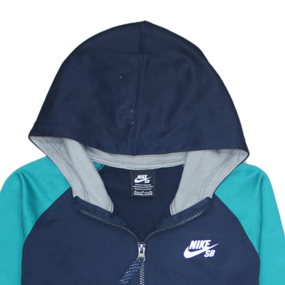 Nike SB Boys Blue Full Zip Hoodie 10-12 Years Thermal Fit Casual