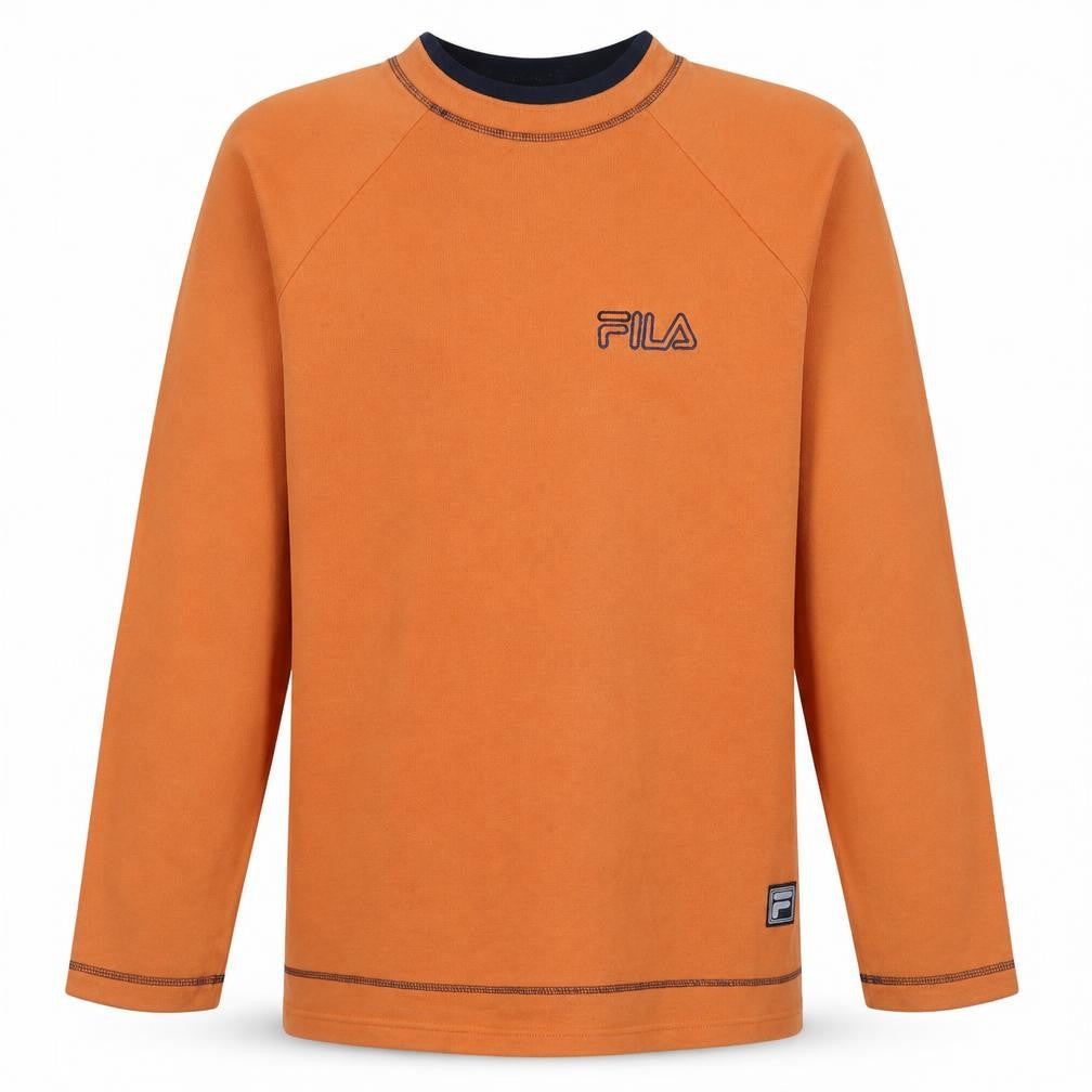 Fila Men's Orange Long Sleeve Pullover Sweatshirt L