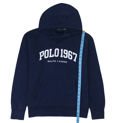 Ralph Lauren Men's Blue Pullover Hoodie M Logo Fleece Sweatshirt