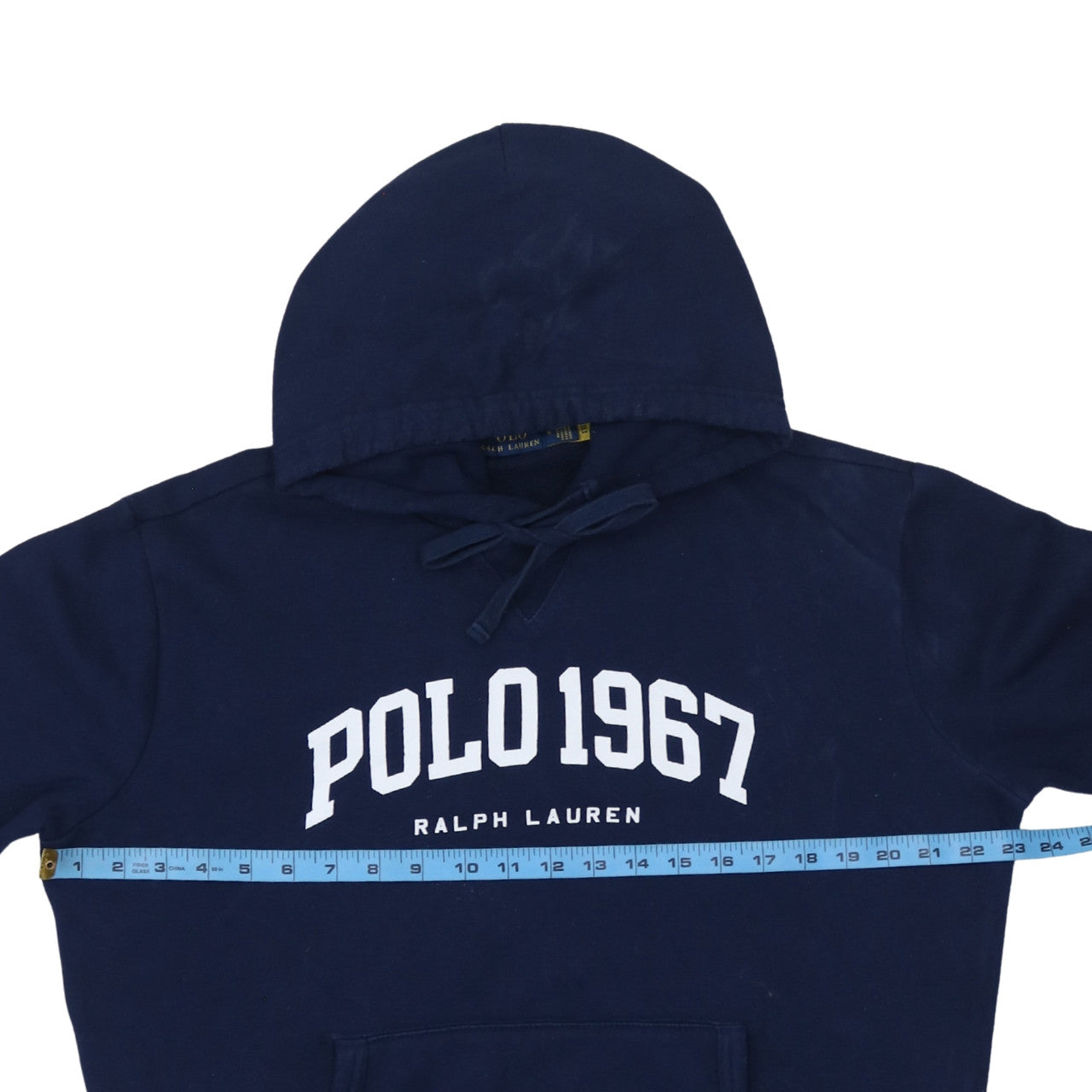 Ralph Lauren Men's Blue Pullover Hoodie M Logo Fleece Sweatshirt