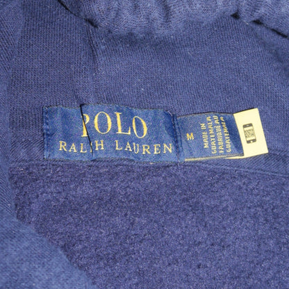 Ralph Lauren Men's Blue Pullover Hoodie M Logo Fleece Sweatshirt