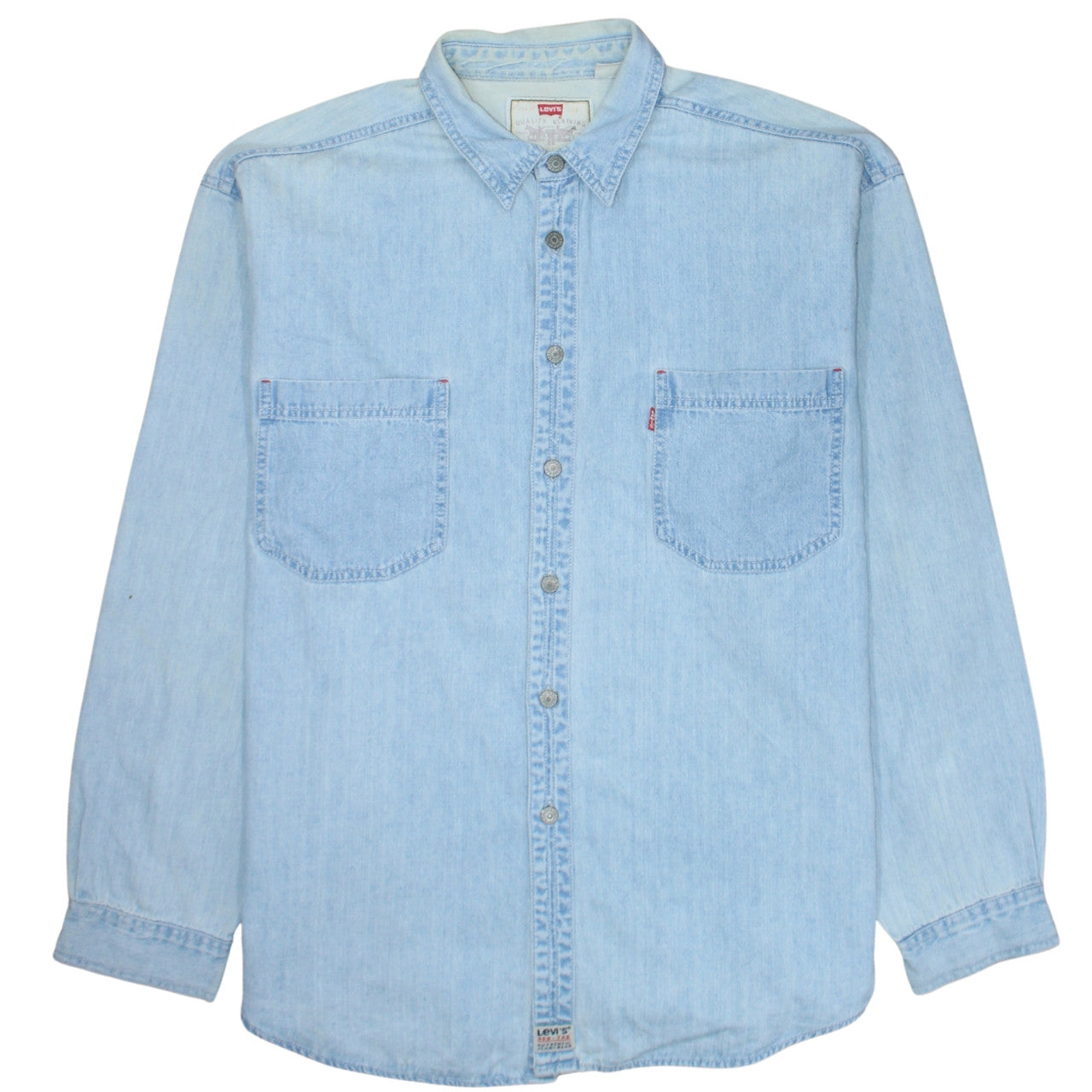 Levi's Men's Light Blue Denim Long Sleeve Button-Up Shirt Size L