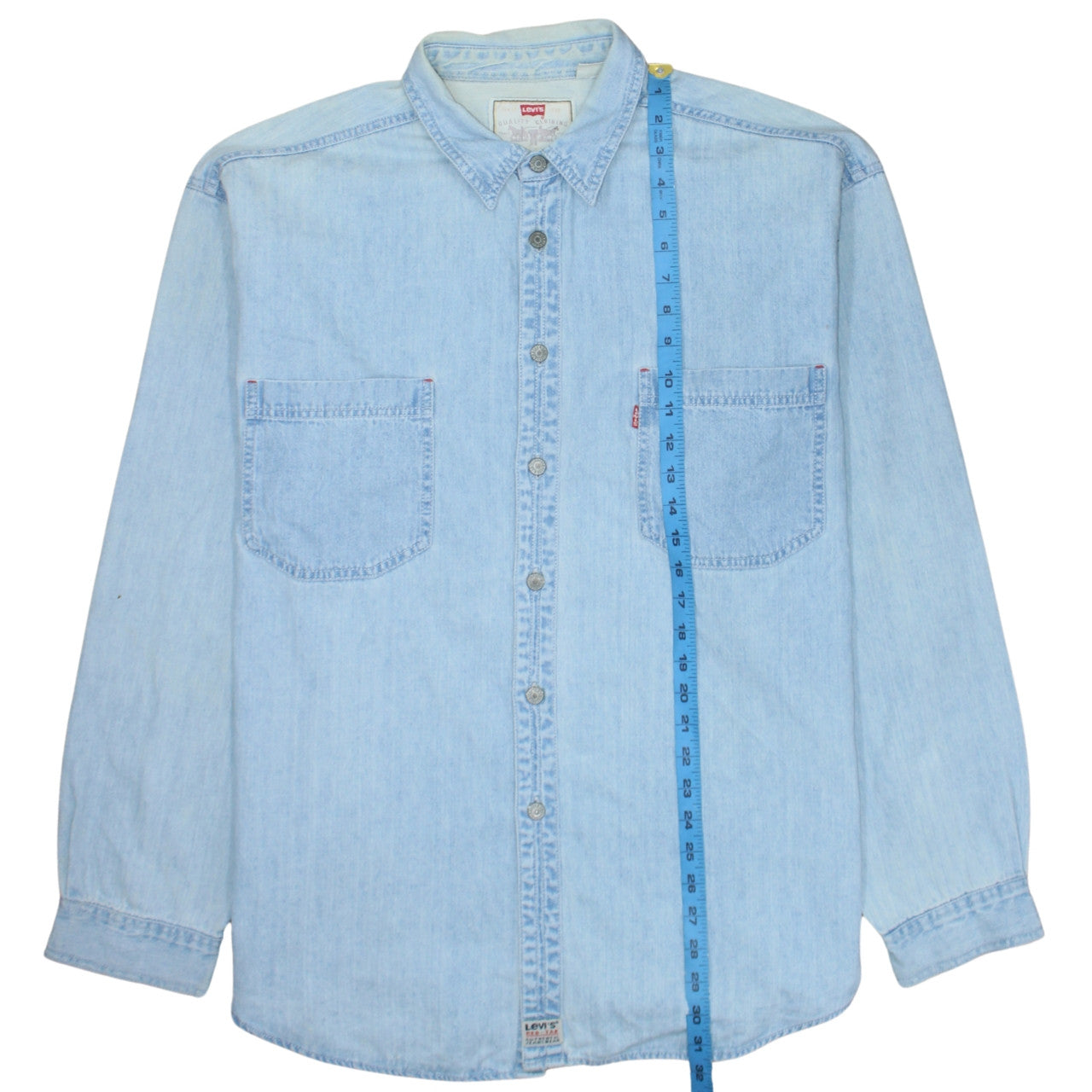 Levi's Men's Light Blue Denim Long Sleeve Button-Up Shirt Size L